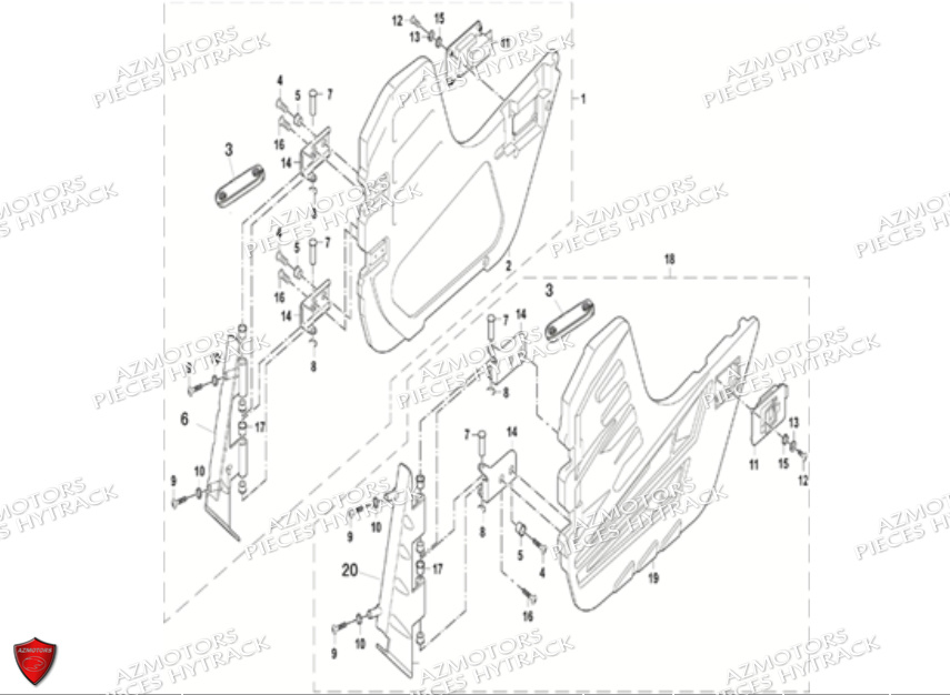 Portes HYTRACK Pièces JOBBER 700 4X4 AP 2012