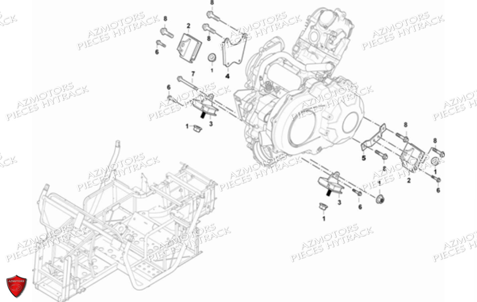 Support Moteur HYTRACK Pièces JOBBER 700 4X4 AP 2012