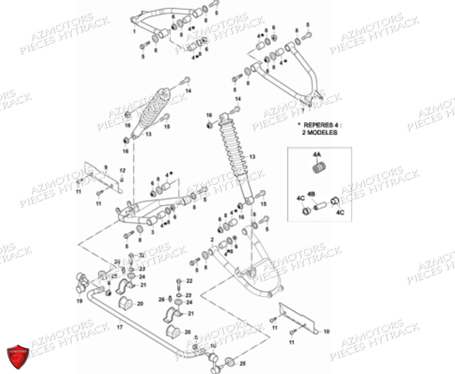 Suspension Arriere HYTRACK Pièces JOBBER 700 4X4 AP 2012