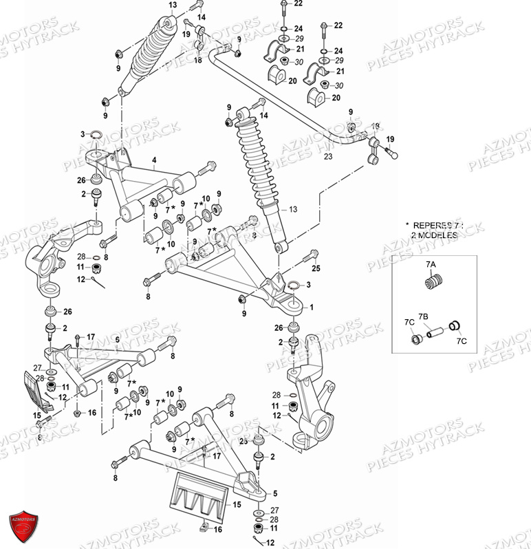 Suspension Avant HYTRACK Pièces JOBBER 700 4X4 AP 2012