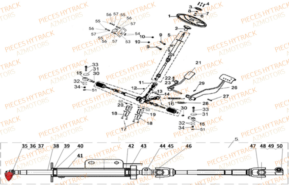 Colonne De Direction HYTRACK Pièces JOBBER EV5 ELECTRIQUE 2024 