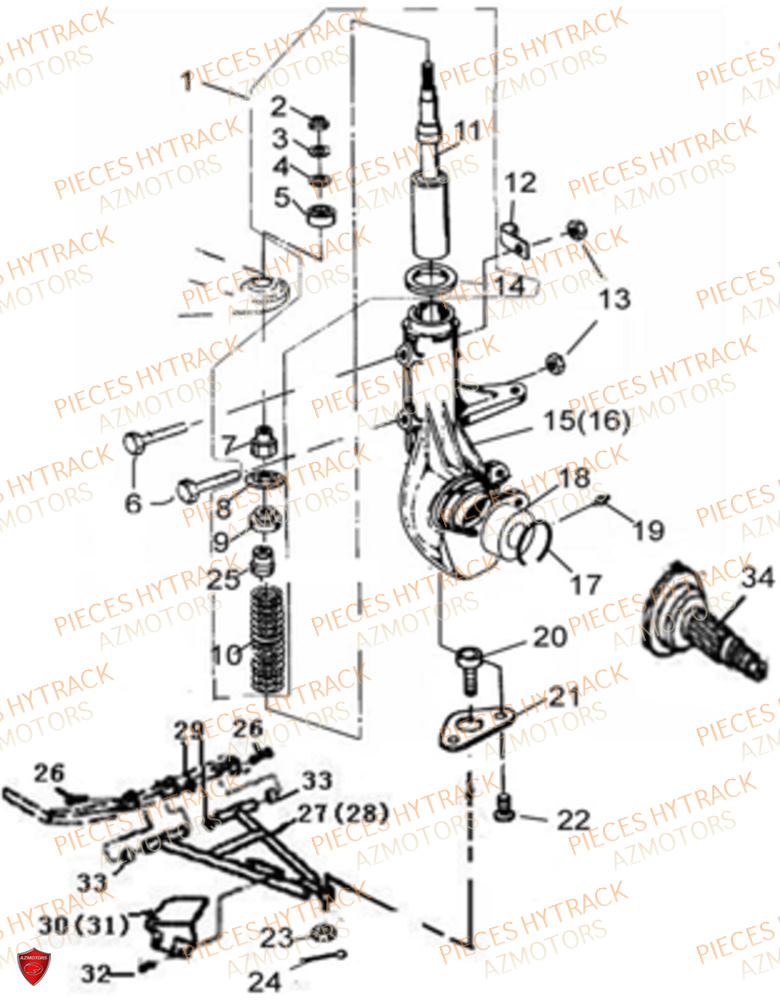 Suspensions Avant HYTRACK Pièces JOBBER EV5 ELECTRIQUE 2024 