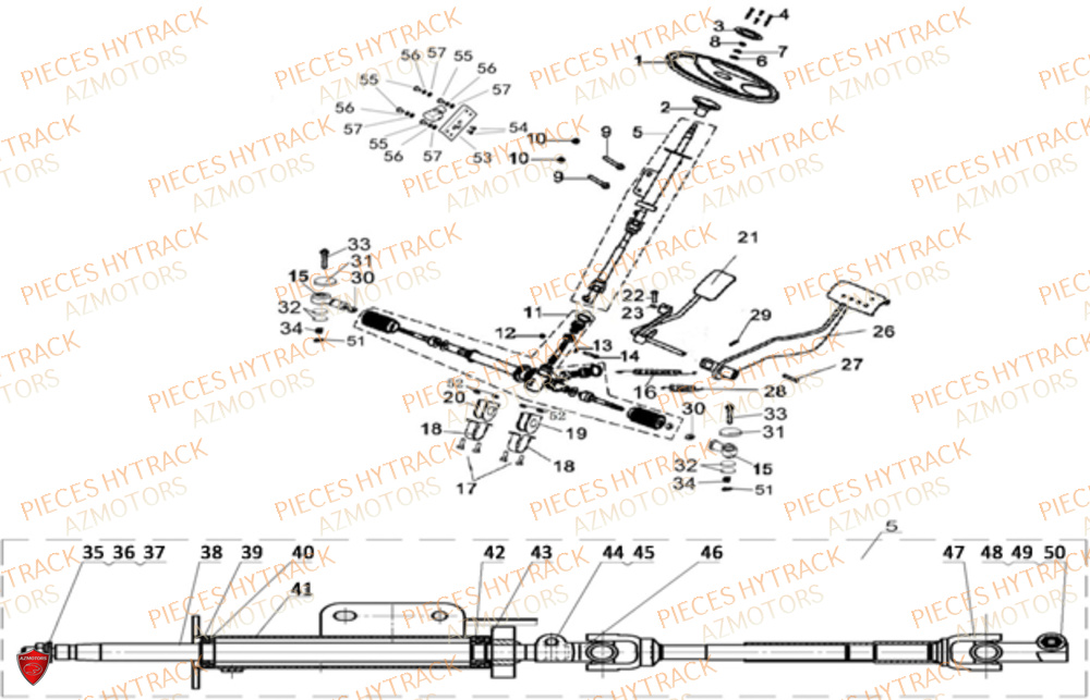 Colonne De Direction HYTRACK Pièces JOBBER EV5 FULL ELECTRIQUE 2024