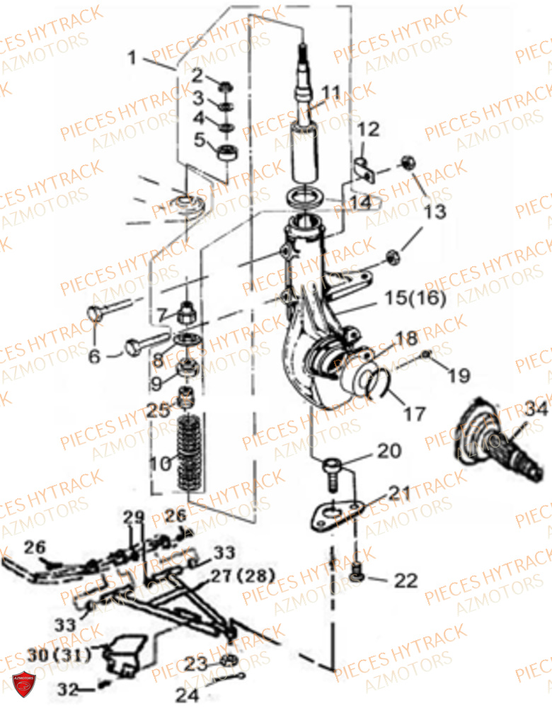 Suspensions Avant HYTRACK Pièces JOBBER EV5 FULL ELECTRIQUE 2024