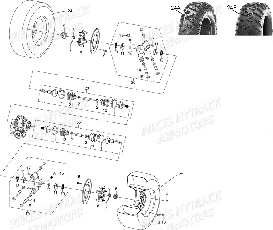 Essieu Arriere HYTRACK Pièces JOBBER EV5 MAXX ELECTRIQUE