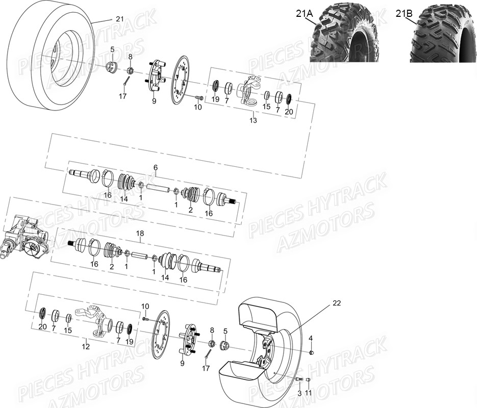 PNEU URIDE P3035 26X9-14 6PLIS pour ESSIEU AVANT de JOBBER EV5 MAXX