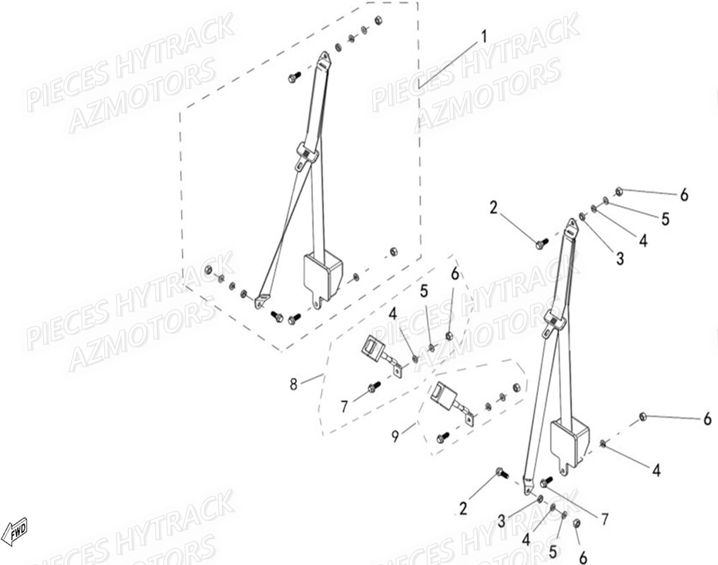 CEINTURES DE SECURITE HYTRACK JOBBER T BOSS 500