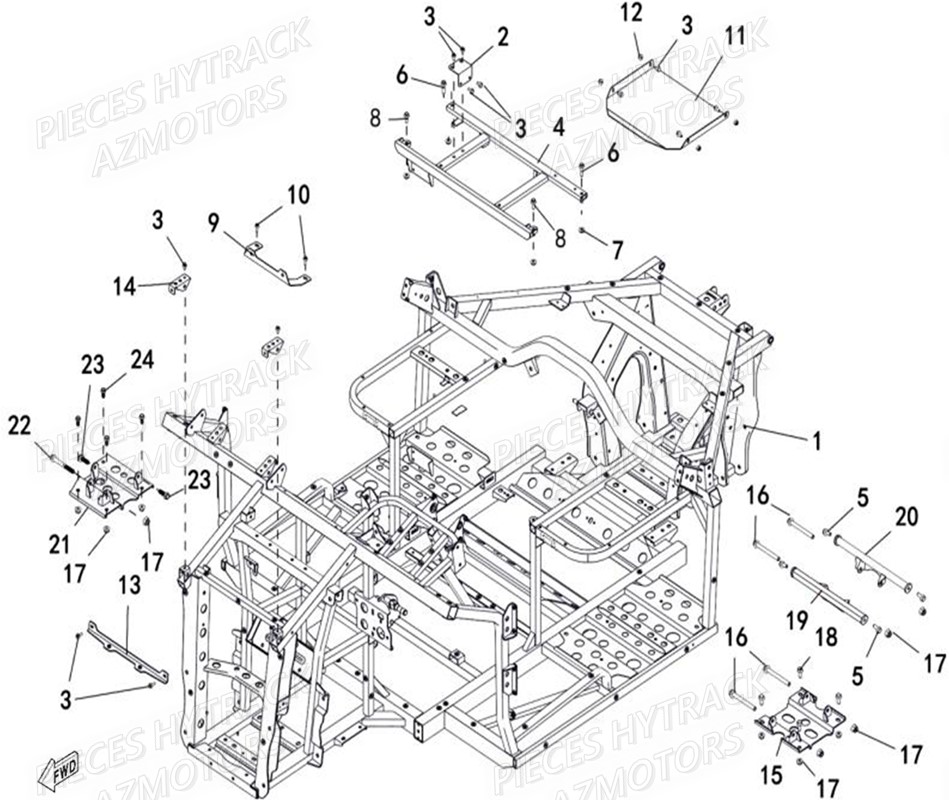 Chassis HYTRACK Pieces SSV JOBBER T-BOSS 500 EFI EURO 4