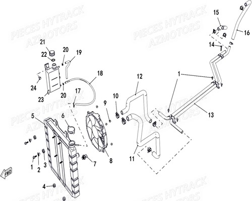 Circuit De Refroidissement HYTRACK Pieces SSV JOBBER T-BOSS 500 EFI EURO 4