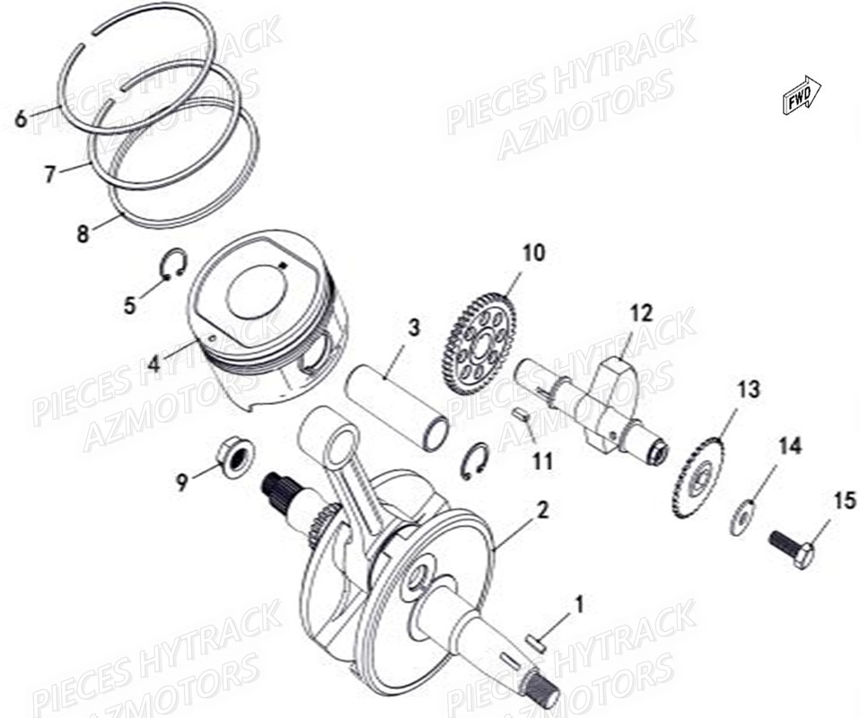 Embiellage HYTRACK Pieces SSV JOBBER T-BOSS 500 EFI EURO 4