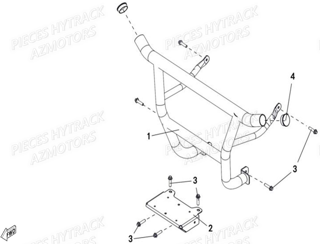 Pare Chocs Avant HYTRACK Pieces SSV JOBBER T-BOSS 500 EFI EURO 4