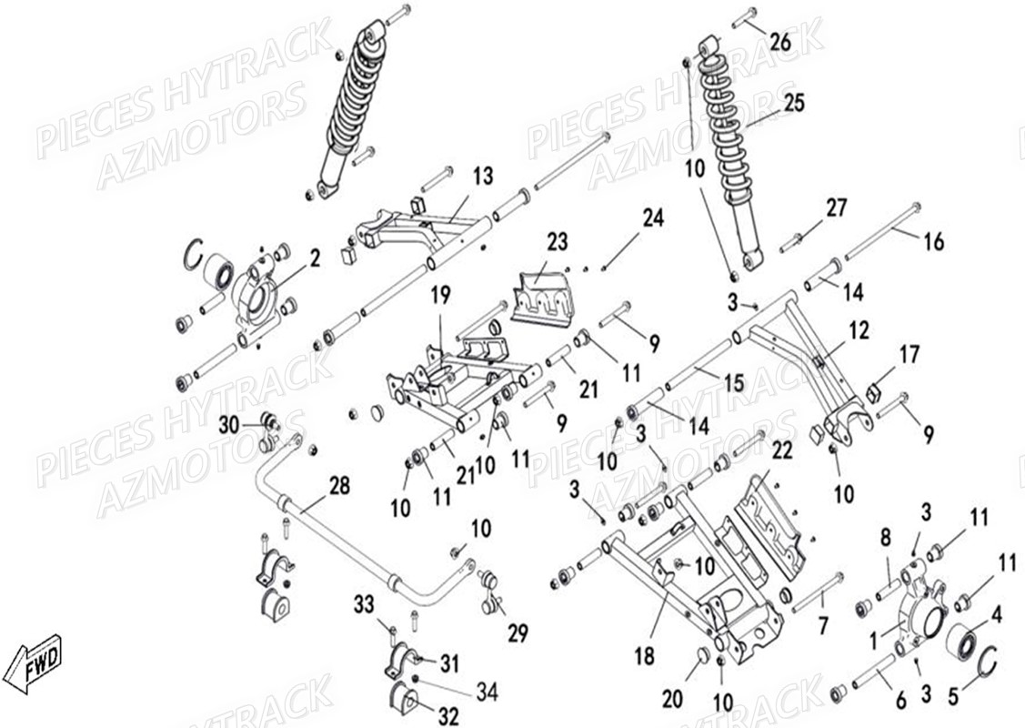 SUSPENSION ARRIERE HYTRACK JOBBER T BOSS 500