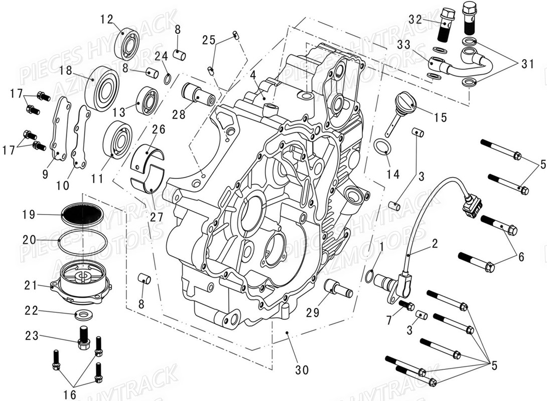 CARTER MOTEUR GAUCHE HYTRACK JOBBER T BOSS 570