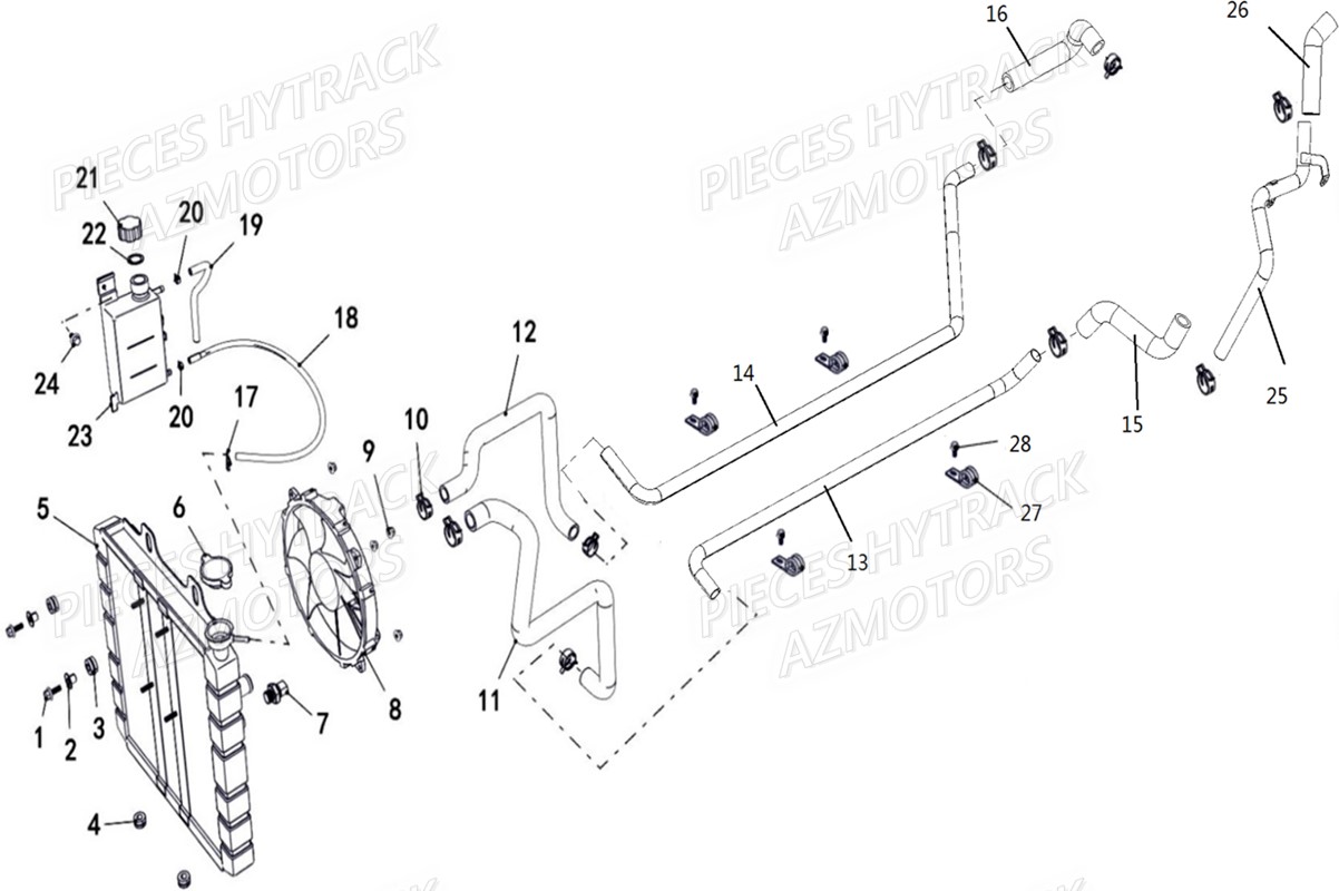 CIRCUIT DE REFROIDISSEMENT HYTRACK JOBBER T BOSS 570