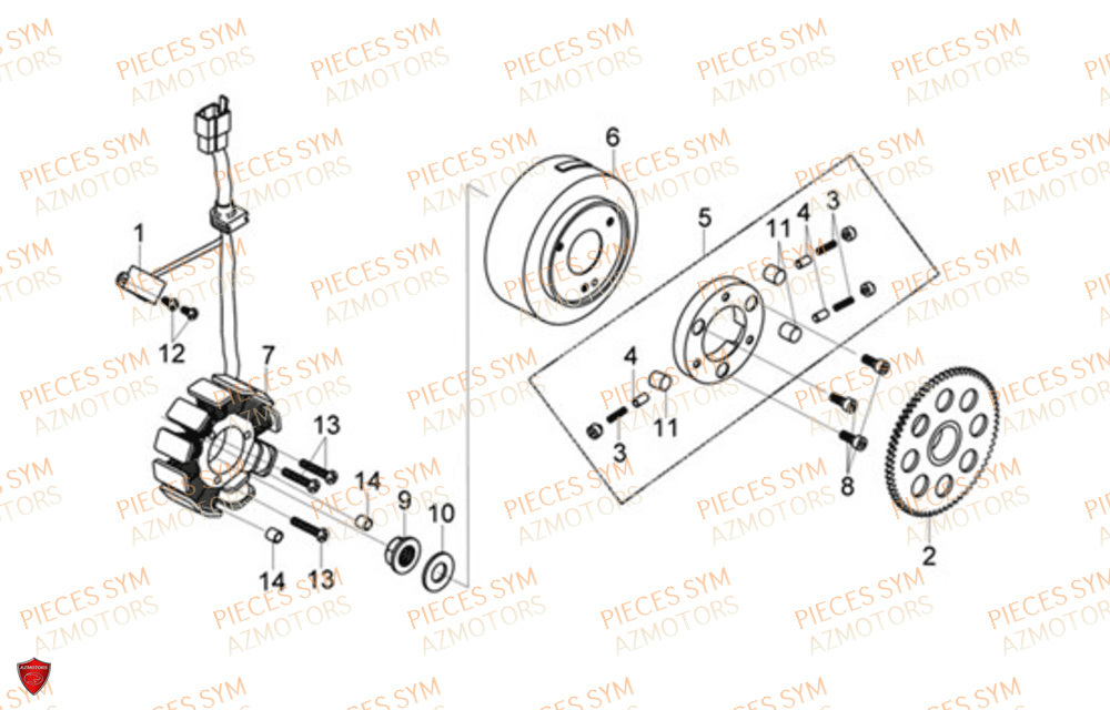 Alternateur SYM Pièces JOYMAX Z 125 - LW12W1-EU (2019-2020)