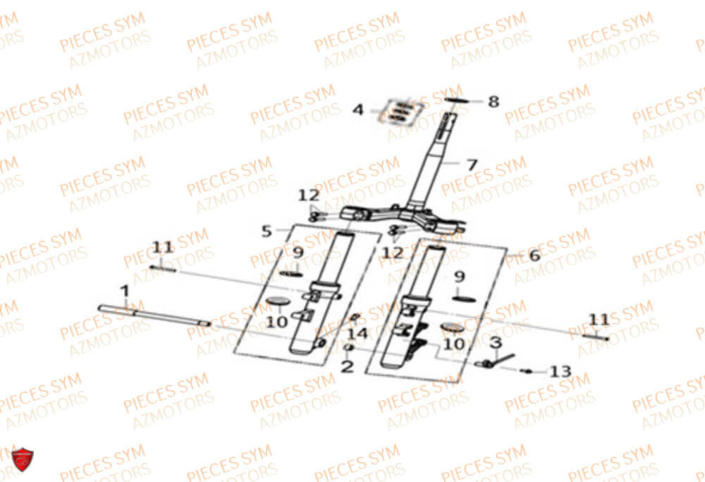 Colonne De Direction SYM Pièces JOYMAX Z 125 - LW12W1-EU (2019-2020)