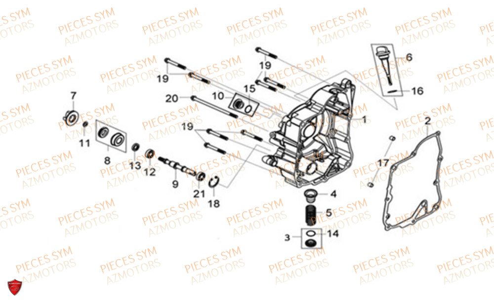 Couvercle De Carter Droit SYM Pièces JOYMAX Z 125 - LW12W1-EU (2019-2020)