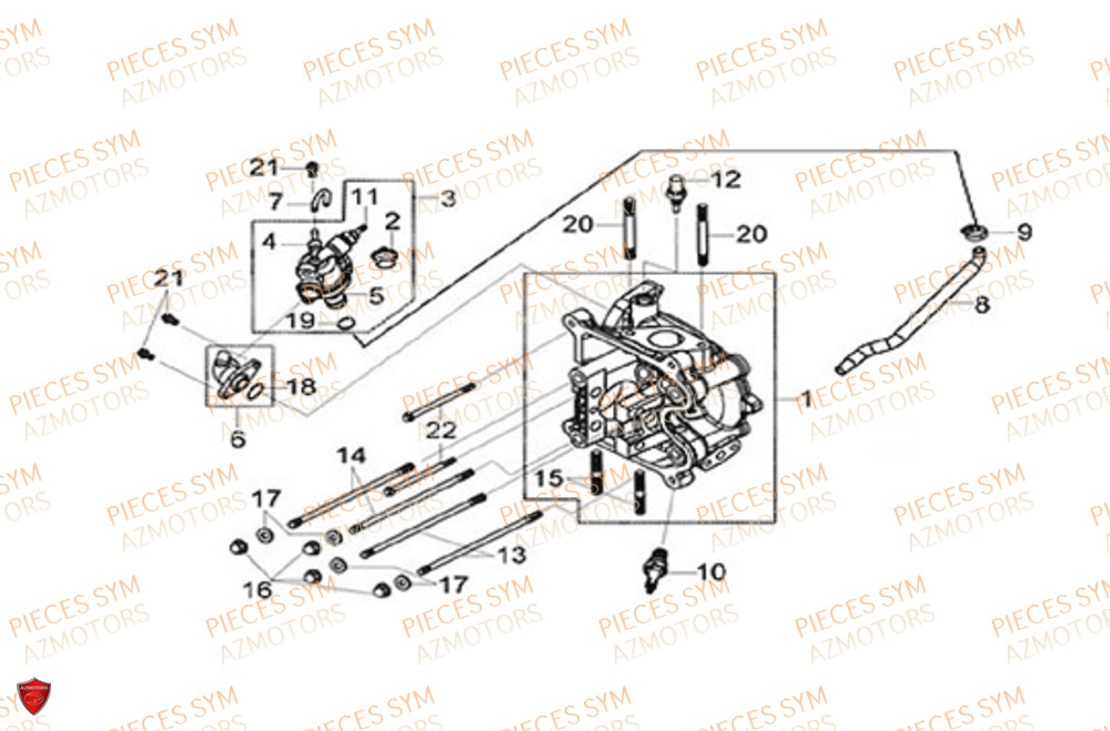 Culasse SYM Pièces JOYMAX Z 125 - LW12W1-EU (2019-2020)