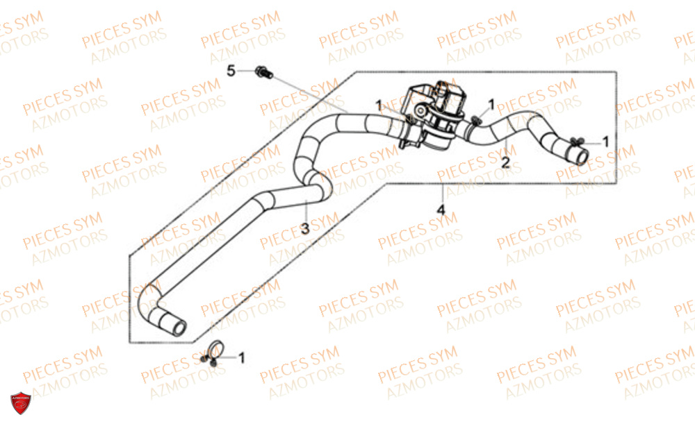 Durite Depollueur SYM Pièces JOYMAX Z 125 - LW12W1-EU (2019-2020)