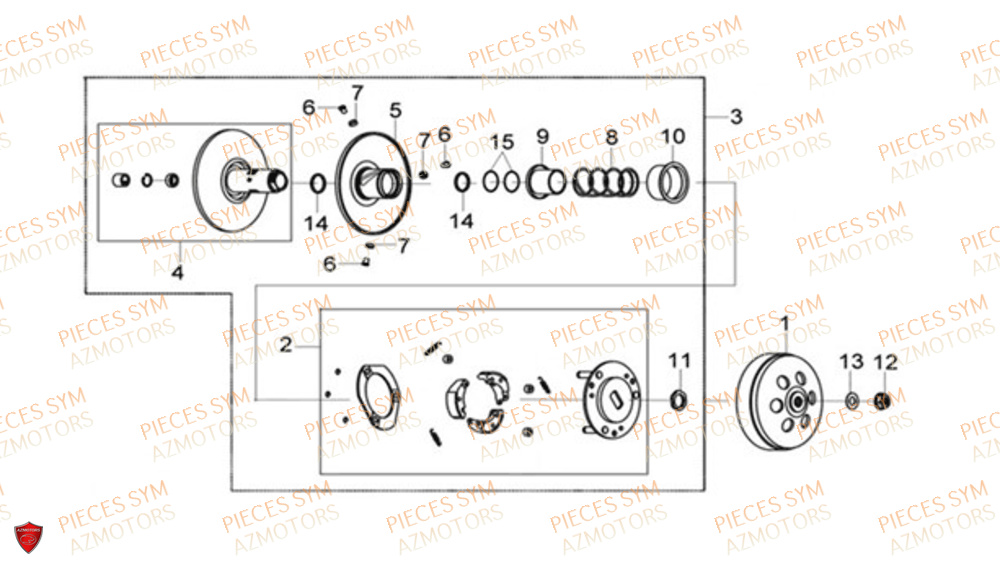 Embrayage SYM Pièces JOYMAX Z 125 - LW12W1-EU (2019-2020)