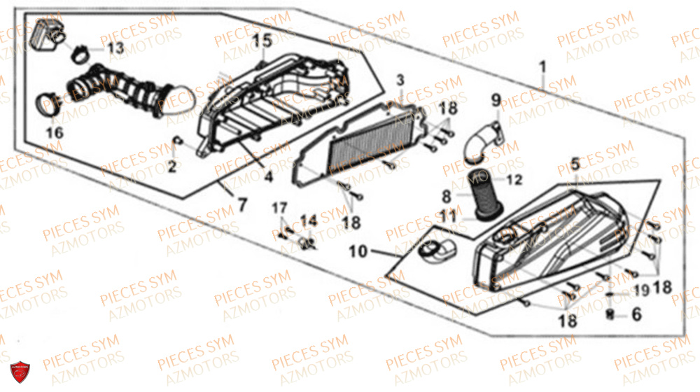 Filtre A Air SYM Pièces JOYMAX Z 125 - LW12W1-EU (2019-2020)