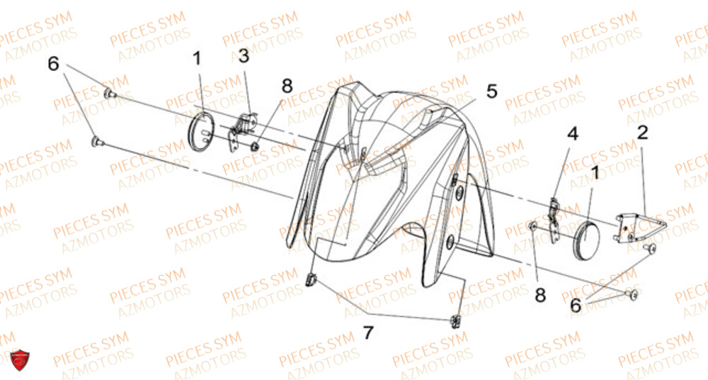 Garde Boue Avant SYM Pièces JOYMAX Z 125 - LW12W1-EU (2019-2020)