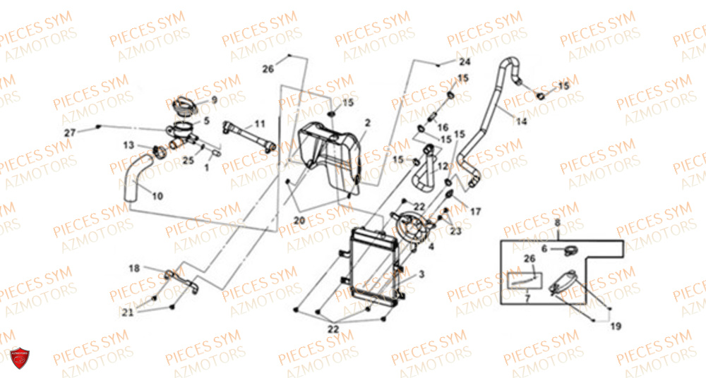 RADIATEUR SYM JOYMAX Z 125