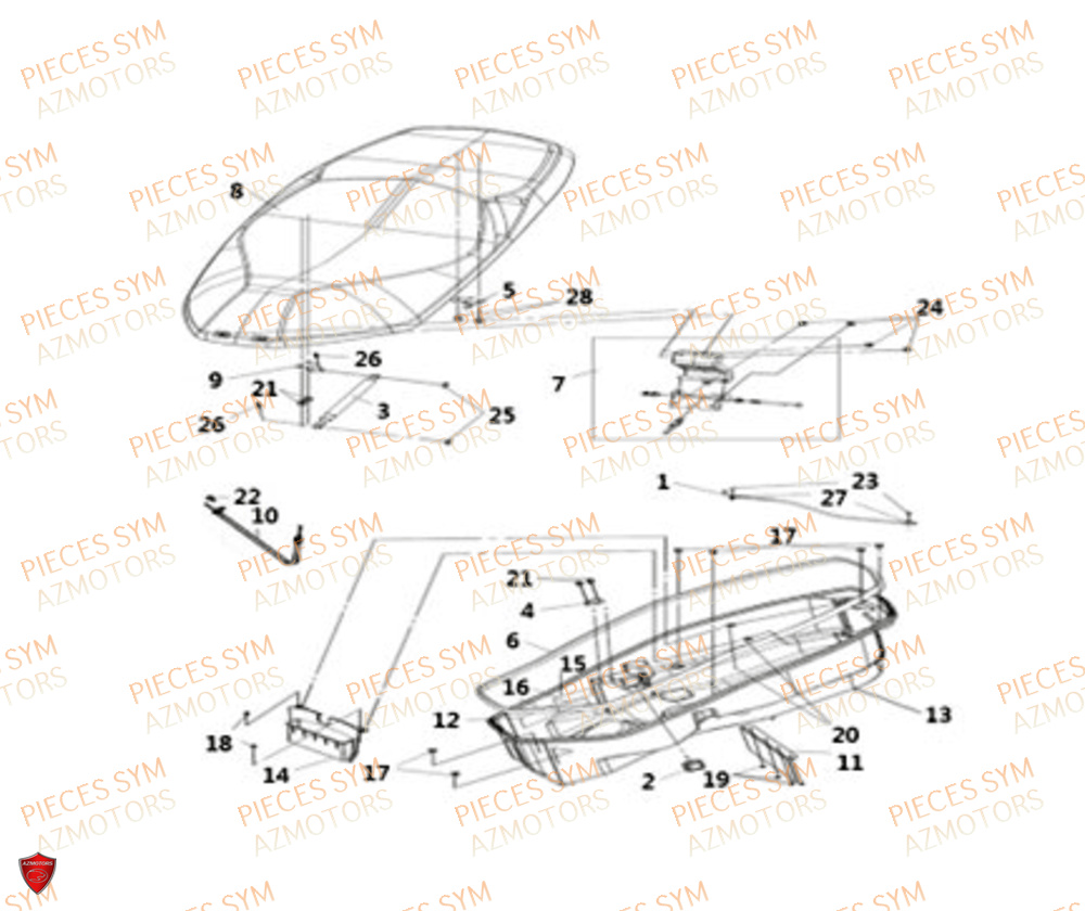 Selle SYM Pièces JOYMAX Z 125 - LW12W1-EU (2019-2020)