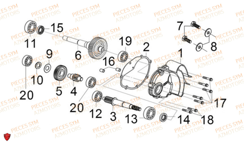 Transmission SYM Pièces JOYMAX Z 125 - LW12W1-EU (2019-2020)