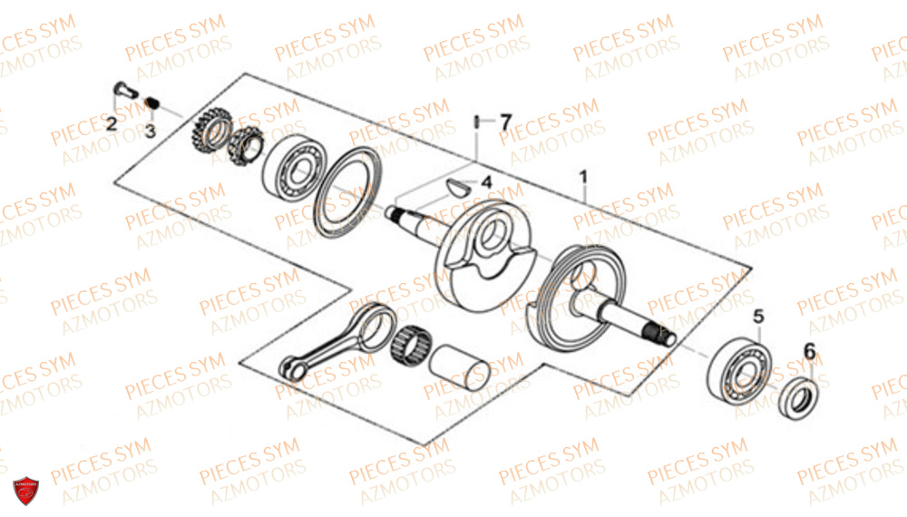 Vilebrequin SYM Pièces JOYMAX Z 125 - LW12W1-EU (2019-2020)