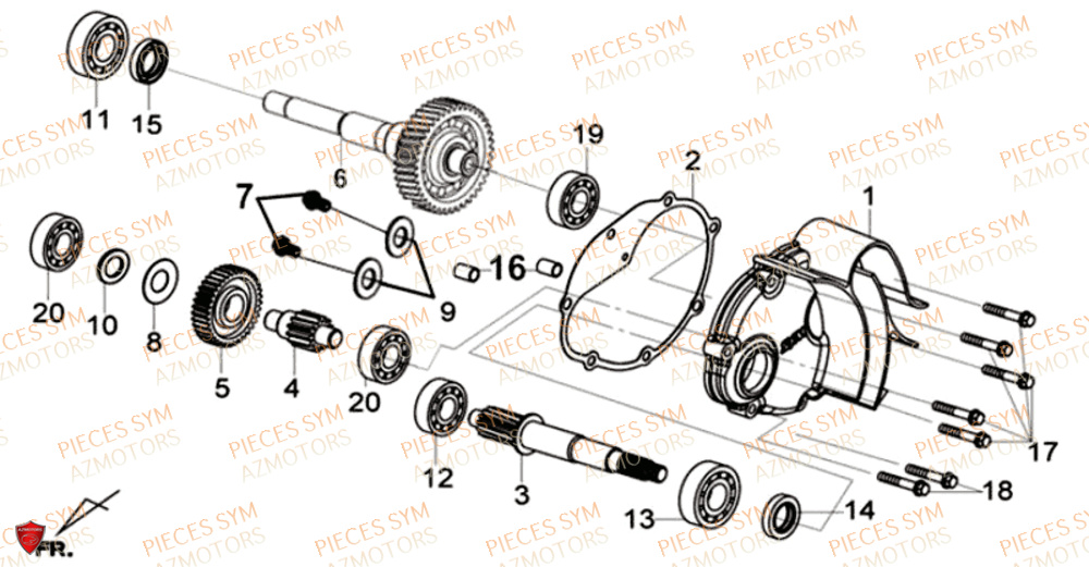 Carter Transmission SYM Pièces JOYRIDE S 125I - F12W2-EU (2017-2019)