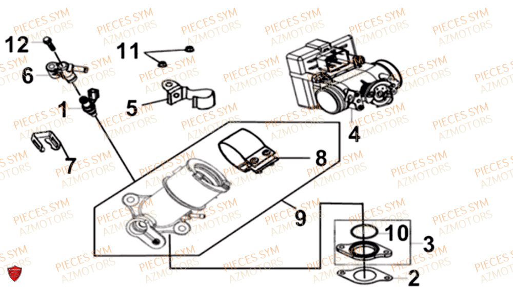 Injecteur Admission SYM Pièces JOYRIDE S 125I - F12W2-EU (2017-2019)