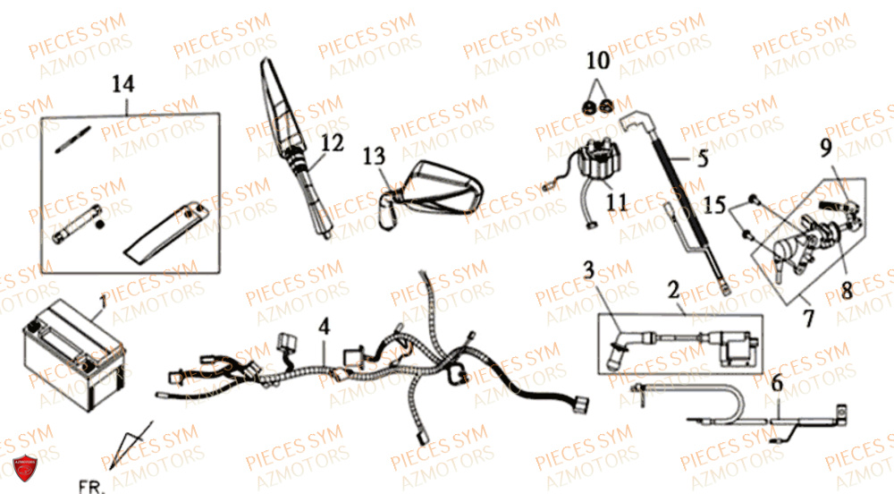 Systeme Electrique SYM Pièces JOYRIDE S 125I - F12W2-EU (2017-2019)