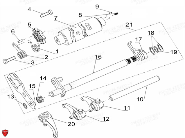 Barillet Fourchettes De Selection KEEWAY Pieces KEEWAY K-LIGHT 125 Euro4 (Depuis 2018)