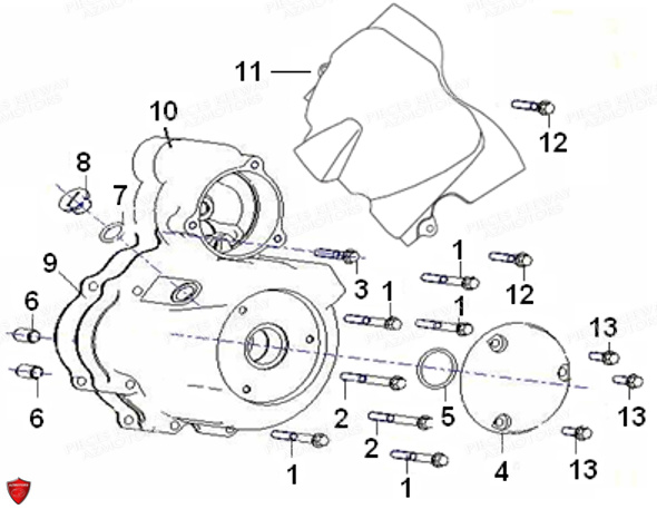 Carter Gauche KEEWAY Pieces KEEWAY K-LIGHT 125 Euro4 (Depuis 2018)