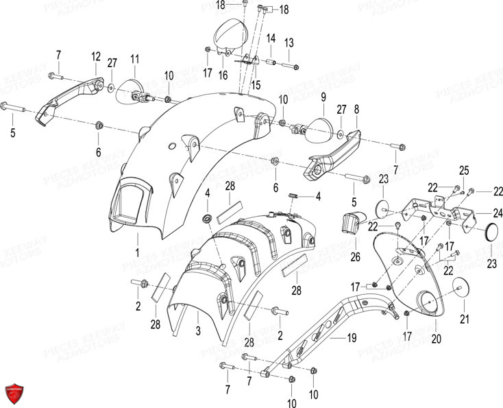 GARDE BOUE ARRIERE KEEWAY K LIGHT 125 E4