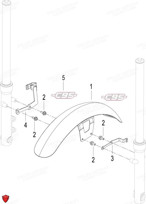 GARDE BOUE AVANT KEEWAY K LIGHT 125 E4