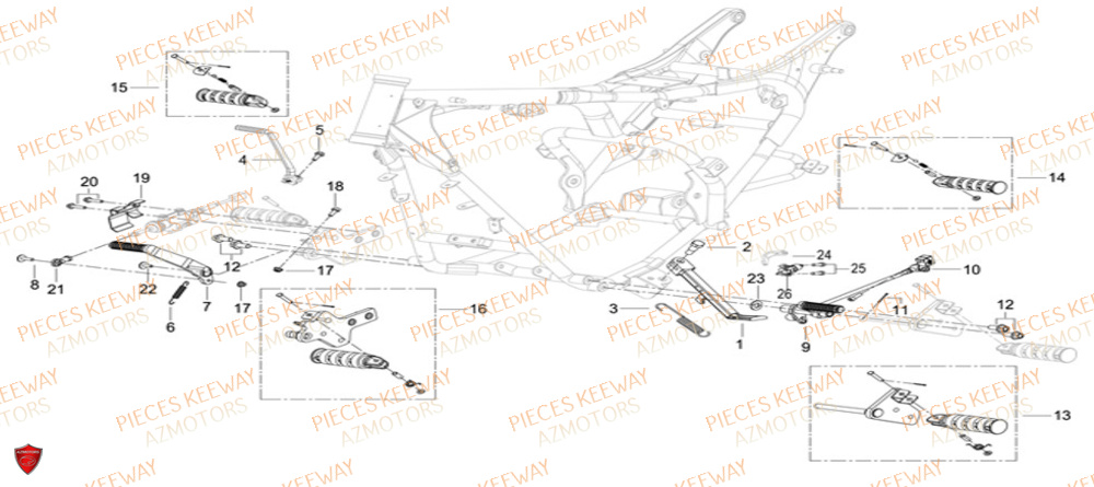 Bequille Repose Pied KEEWAY Pieces KEEWAY K-LIGHT 125 Euro 5