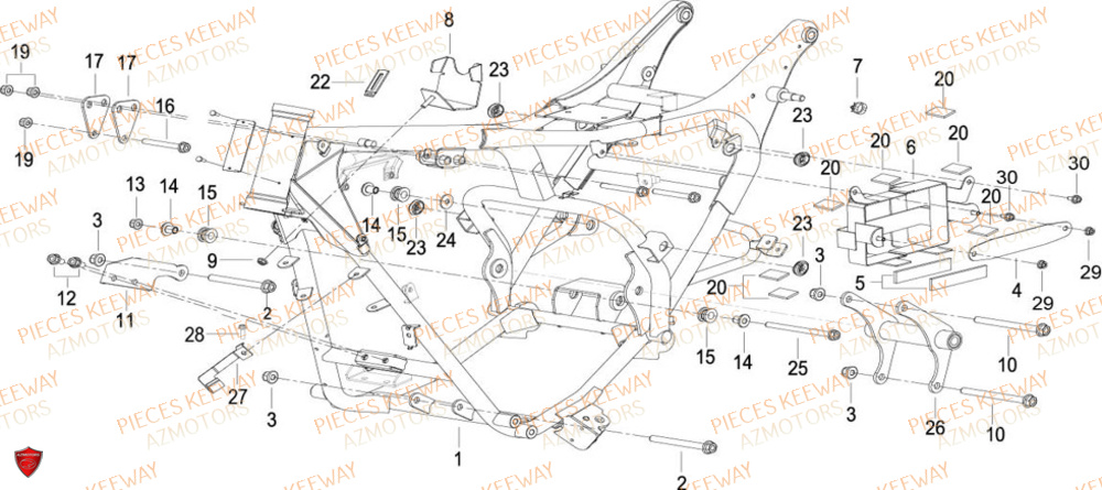 Cadre KEEWAY Pieces KEEWAY K-LIGHT 125 Euro 5