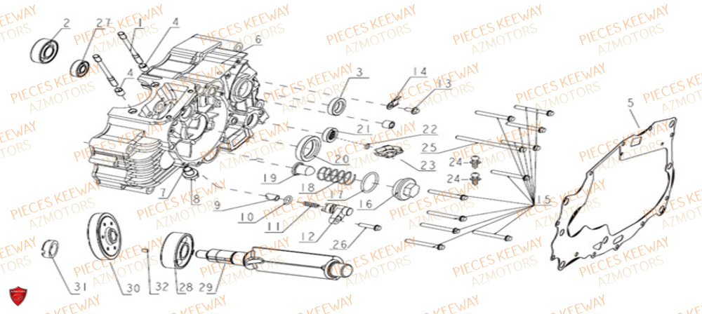 Carter Gauche KEEWAY Pieces KEEWAY K-LIGHT 125 Euro 5