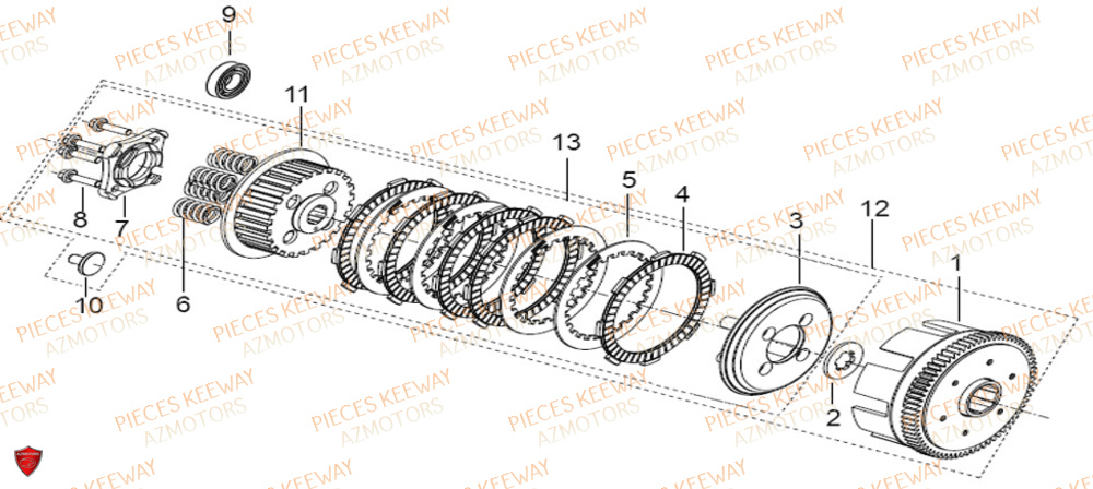 Embrayage KEEWAY Pieces KEEWAY K-LIGHT 125 Euro 5