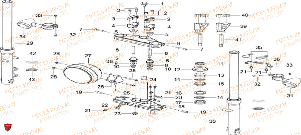 Fourche KEEWAY Pieces KEEWAY K-LIGHT 125 Euro 5