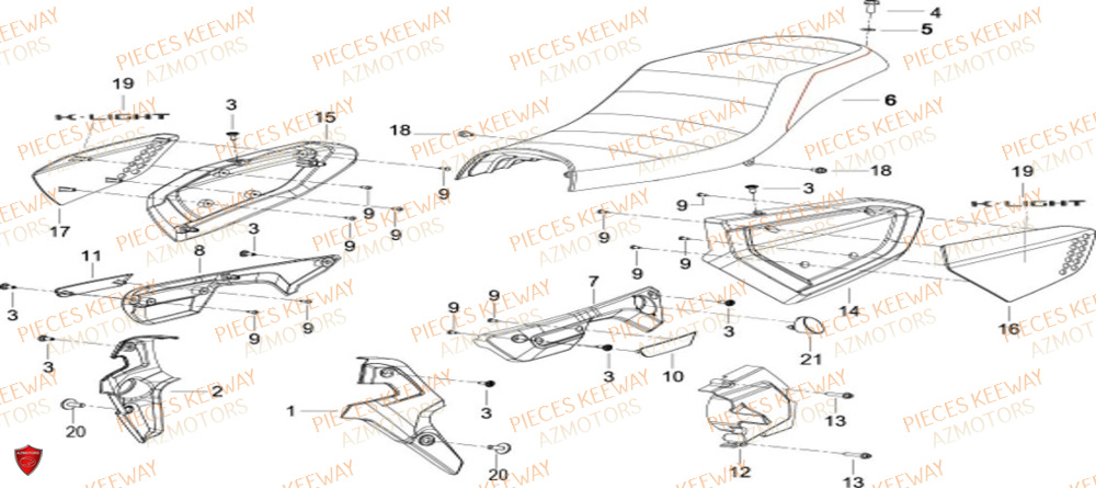 Selle KEEWAY Pieces KEEWAY K-LIGHT 125 Euro 5