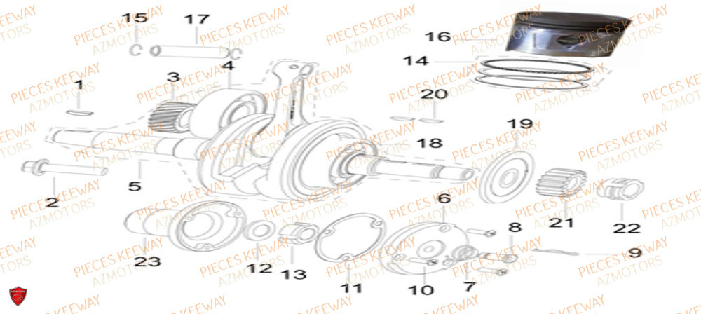 Vilebrequin KEEWAY Pieces KEEWAY K-LIGHT 125 Euro 5