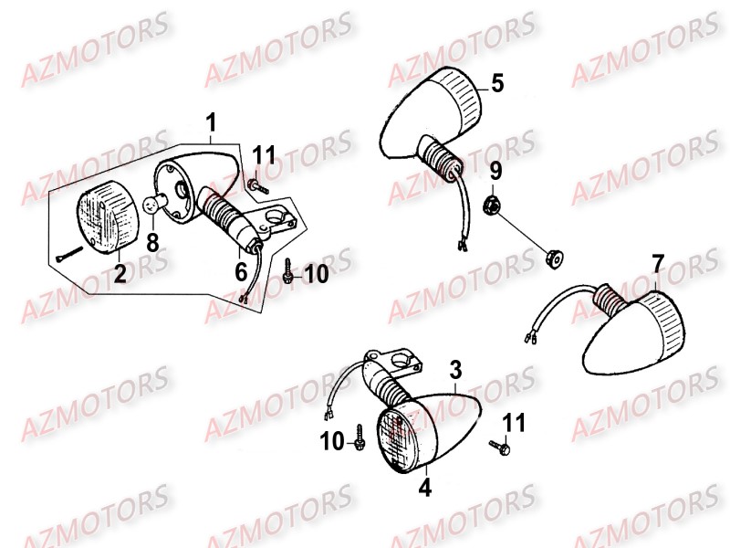 Clignotants KYMCO Pièces_Moto_Kymco_ZING 125_II_4T