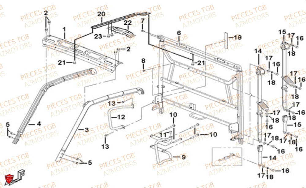 Arceaux  Pieces TGB UTV LANDMAX 1000