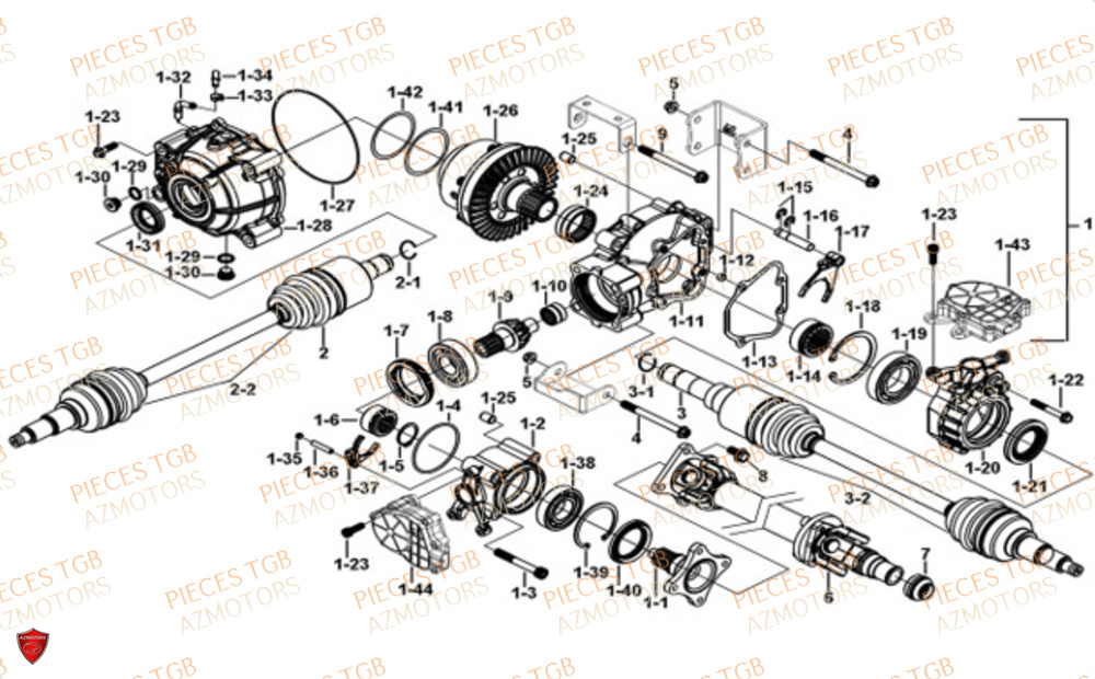 Blocage Differentiel Avant  Pieces TGB UTV LANDMAX 1000