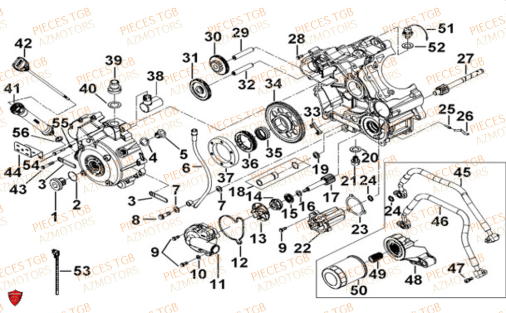 Carter Moteur Droit  Pieces TGB UTV LANDMAX 1000