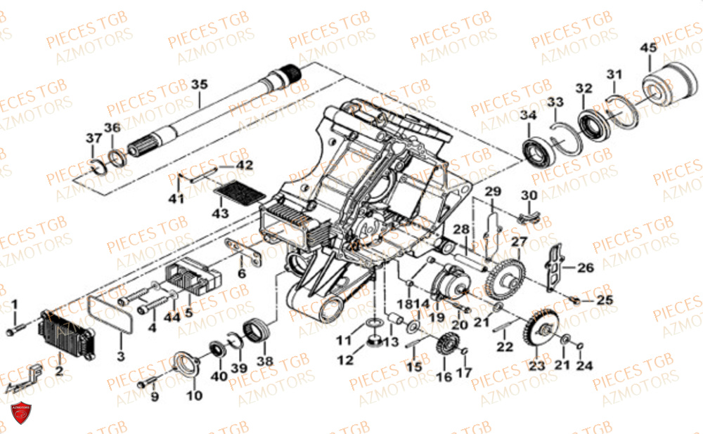 Carter Moteur Gauche  Pieces TGB UTV LANDMAX 1000