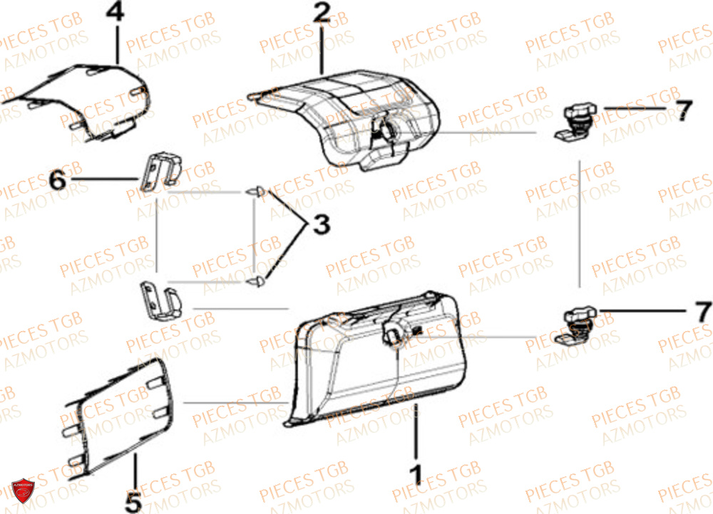 Compartiments De Rangement  Pieces TGB UTV LANDMAX 1000